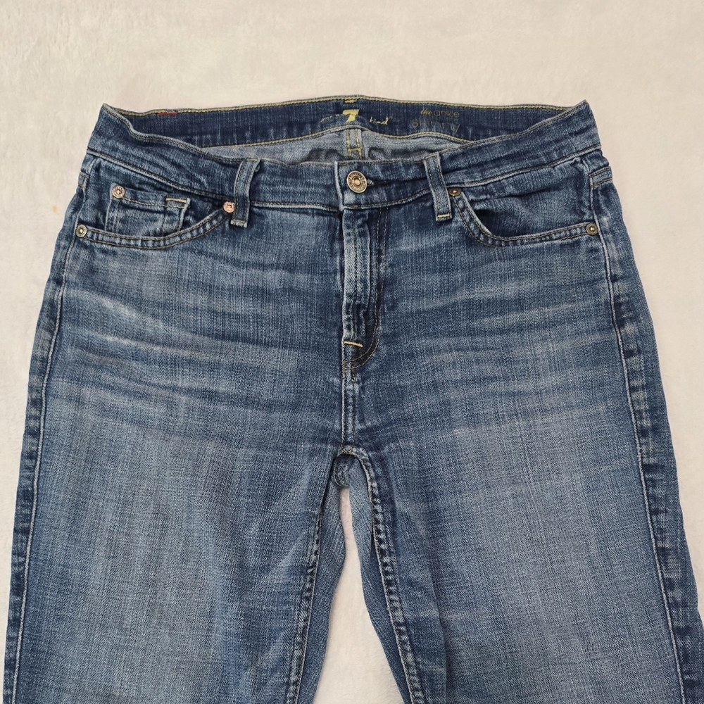 Women's 7 For All Mankind Jeans The Ankle Skinny Denim Relaxed Fit Size 30 × 29 - Picture 2 of 5